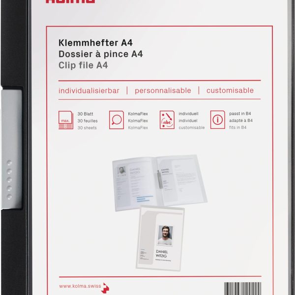 KOLMA Klemmhefter Tender A4 10.016.48 anthrazit, 2-teilig