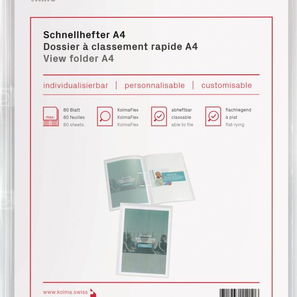 KOLMA Schnellhefter Vario A4 11.008.00 transparent,KolmaFlex 80 Blatt