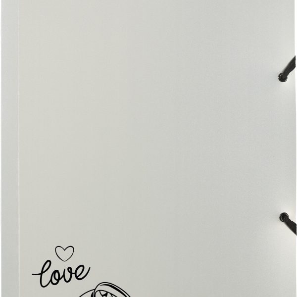 KOLMA Gummibandmappe Wedding A4 11.179.07 opak silber,love