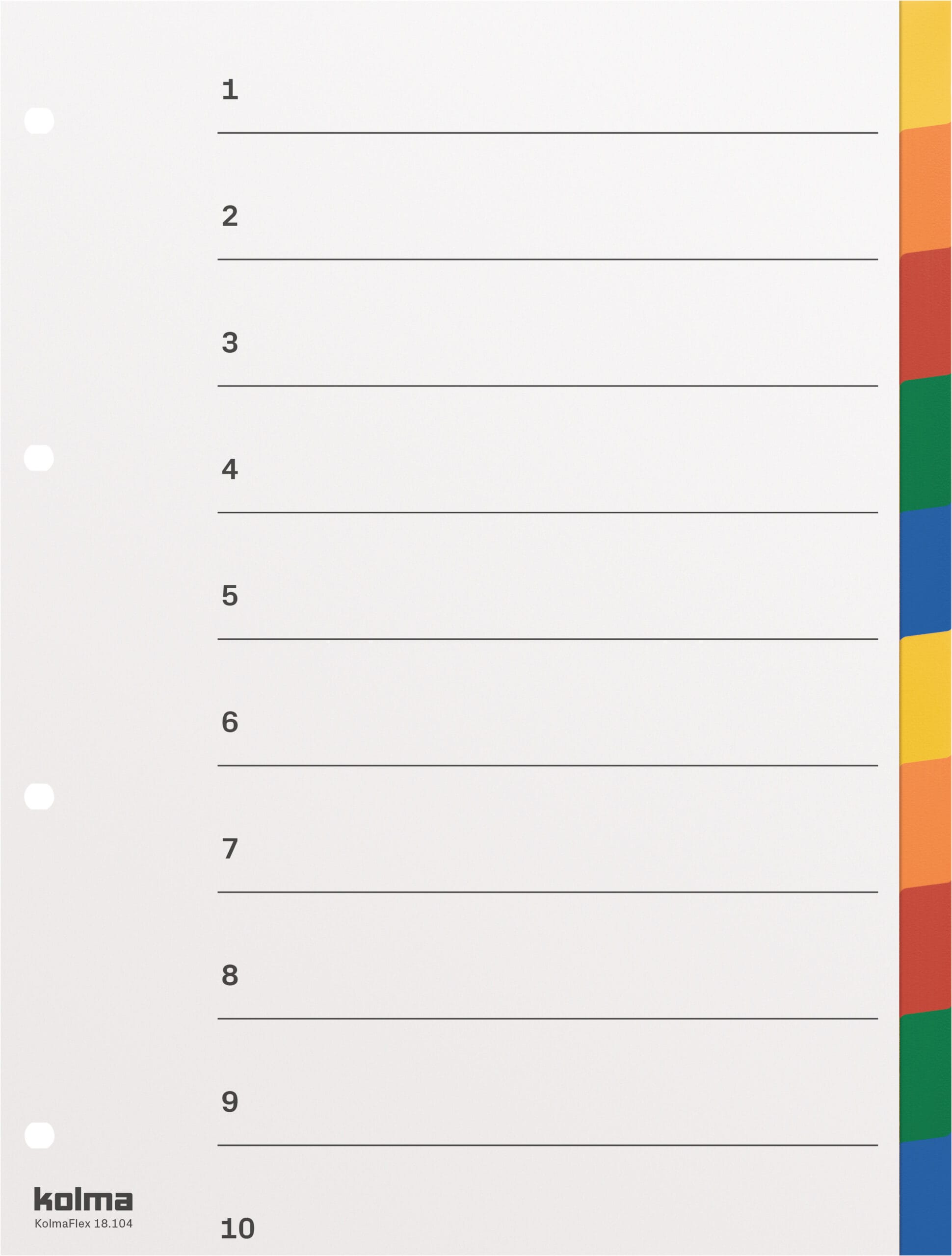KOLMA-18.104.20-7611967180037 KOLMA Register KolmaFlex A4 18.104.20 mehrfarbig 10-teilig – Hochwertig & günstig bei ShopDeca