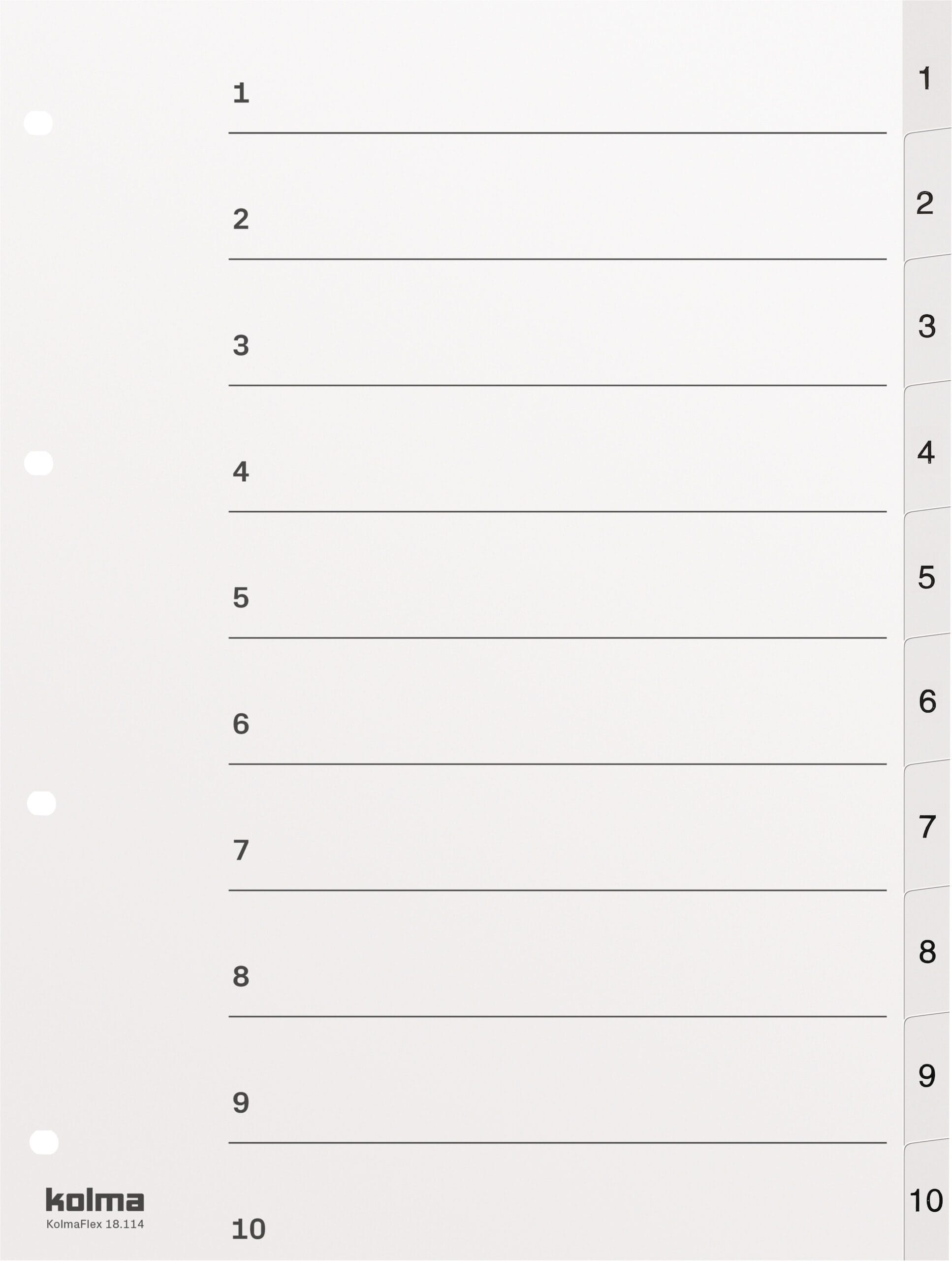KOLMA-18.114.16-7611967180518 KOLMA Register KolmaFlex A4 18.114.16 weiss 1-10 – Hochwertig & günstig bei ShopDeca