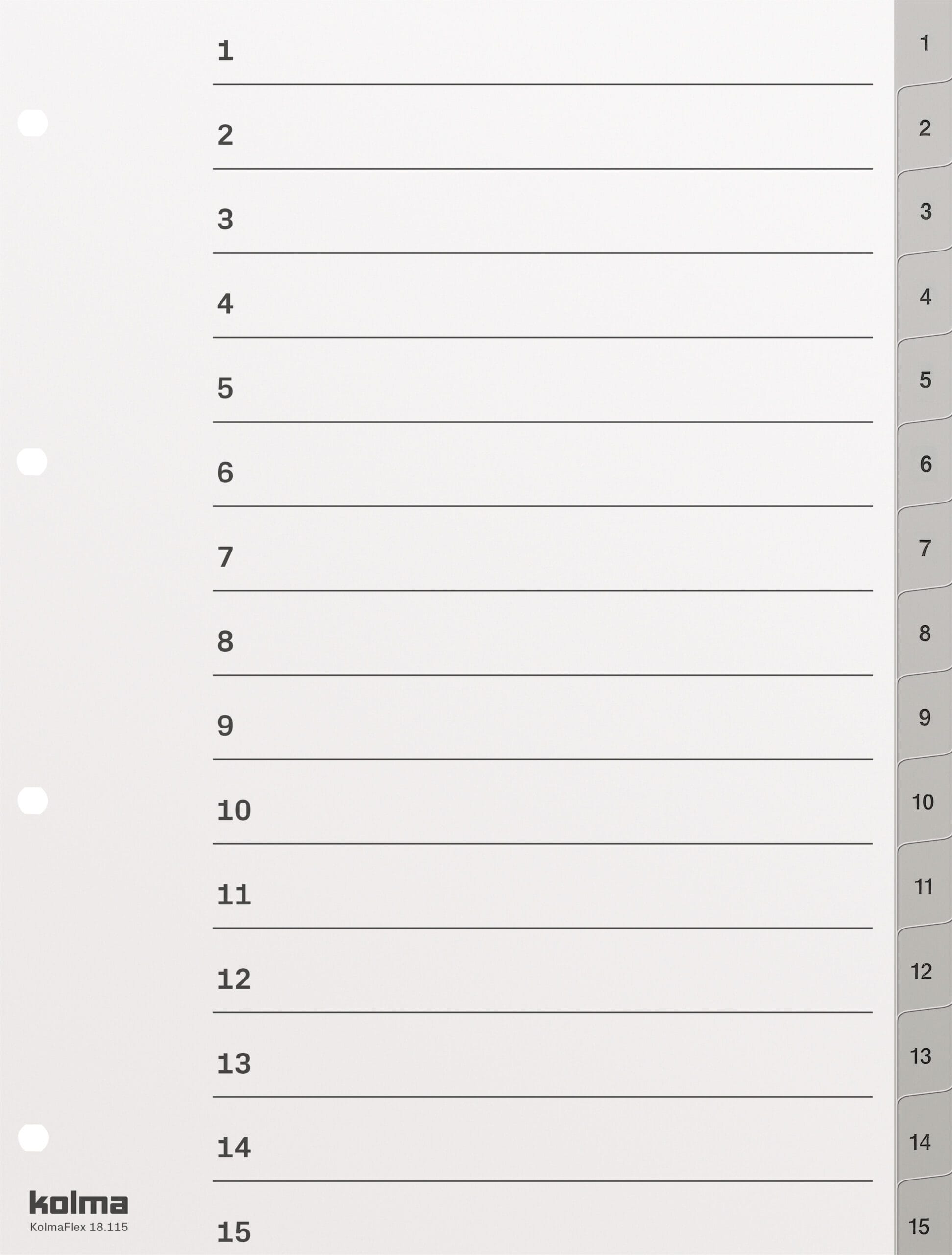 KOLMA-18.115.03-7611967180228 KOLMA Register KolmaFlex A4 18.115.03 grau 1-15 – Hochwertig & günstig bei ShopDeca