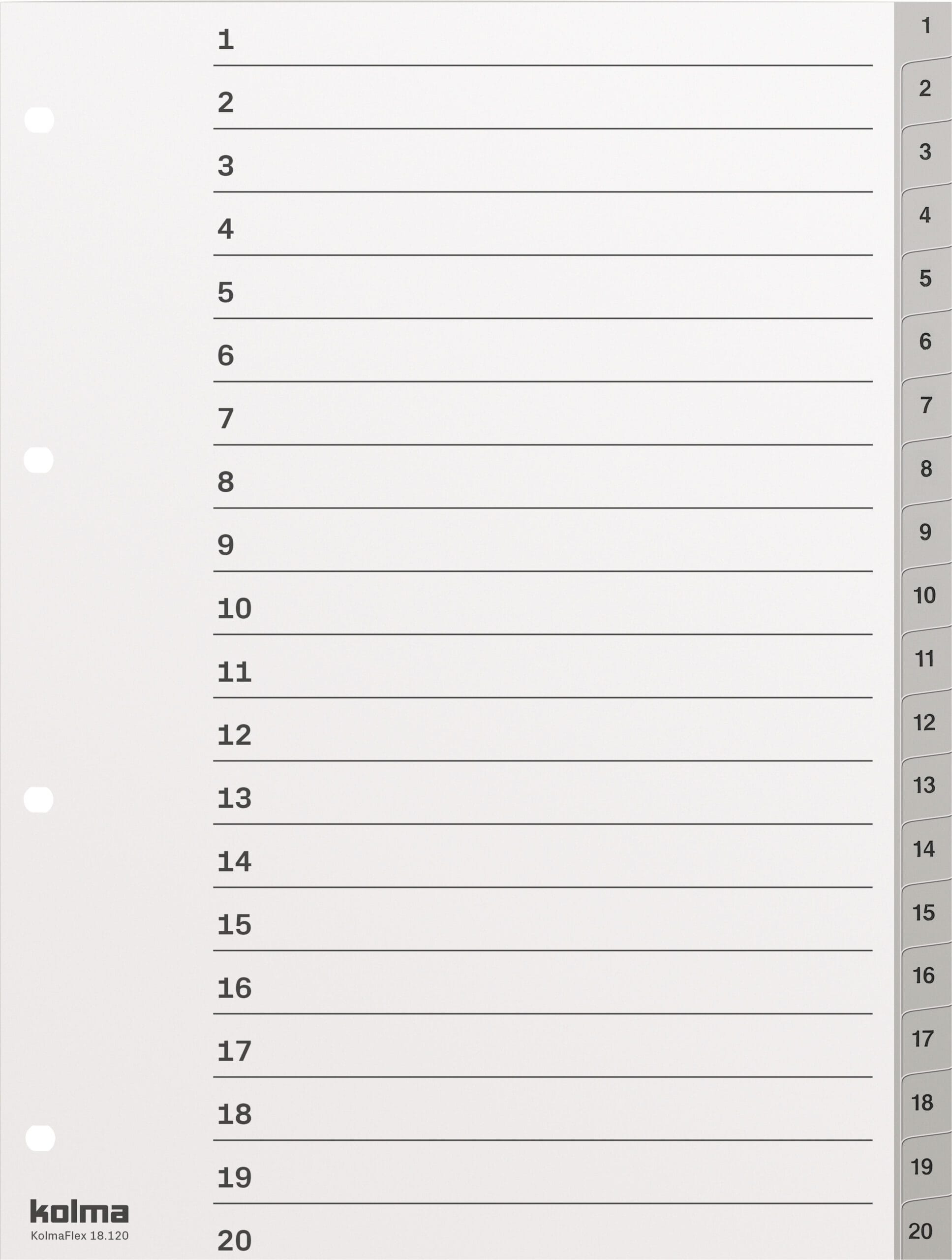 KOLMA-18.120.03-7611967180068 KOLMA Register KolmaFlex A4 18.120.03 grau 1-20 – Hochwertig & günstig bei ShopDeca