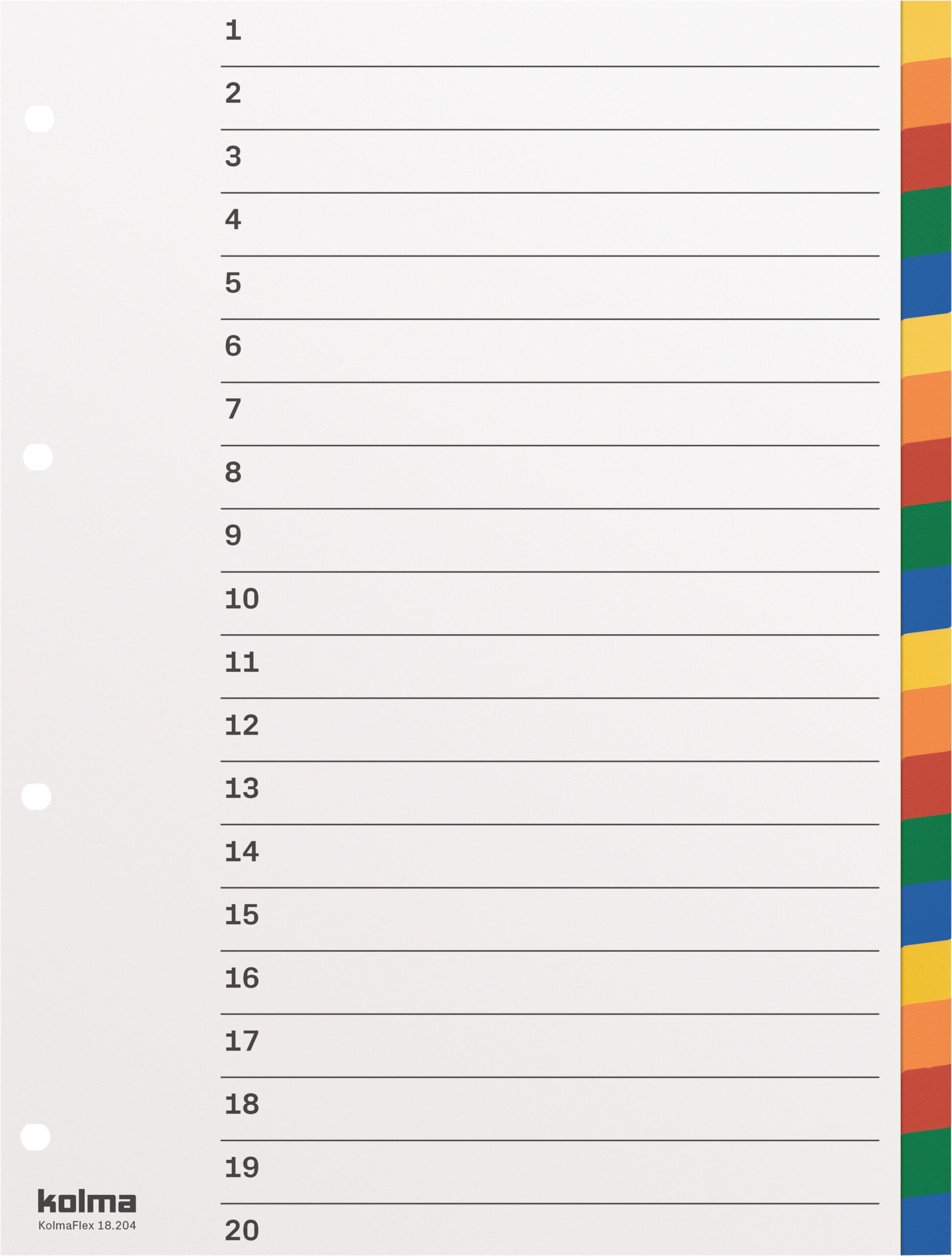 KOLMA-18.204.20-7611967180112 KOLMA Register KolmaFlex A4 18.204.20 mehrfarbig 20-teilig – Hochwertig & günstig bei ShopDeca