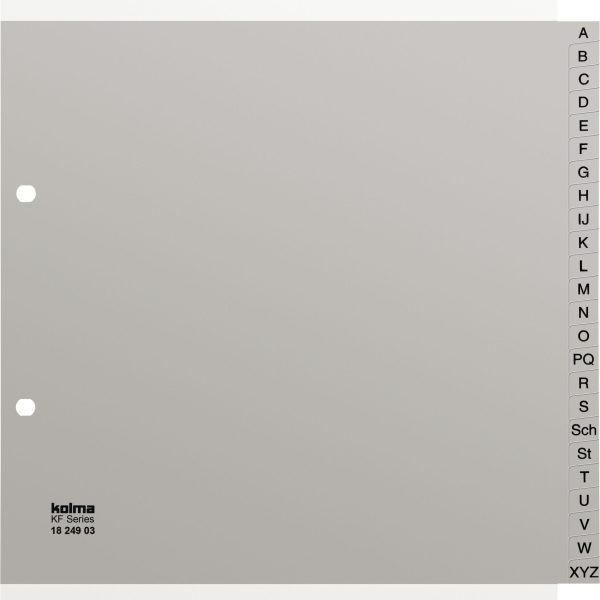 KOLMA Register PP KolmaFl. A4 1/2 H. 18.249.03 grau A-Z 24-teilig