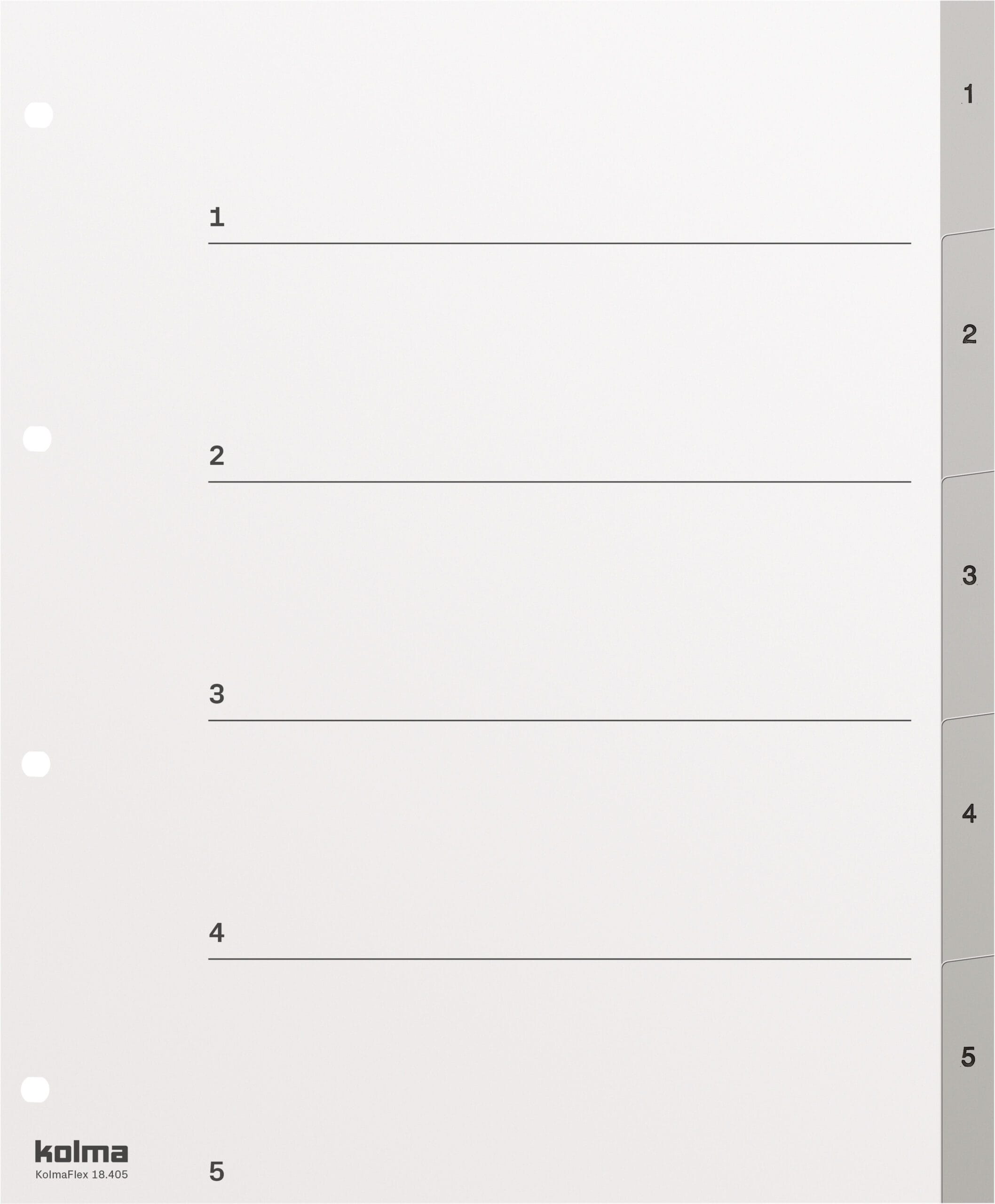KOLMA-18.405.03-7611967180198 KOLMA Register KolmaFlex A4+ 18.405.03 grau 1-5 – Hochwertig & günstig bei ShopDeca