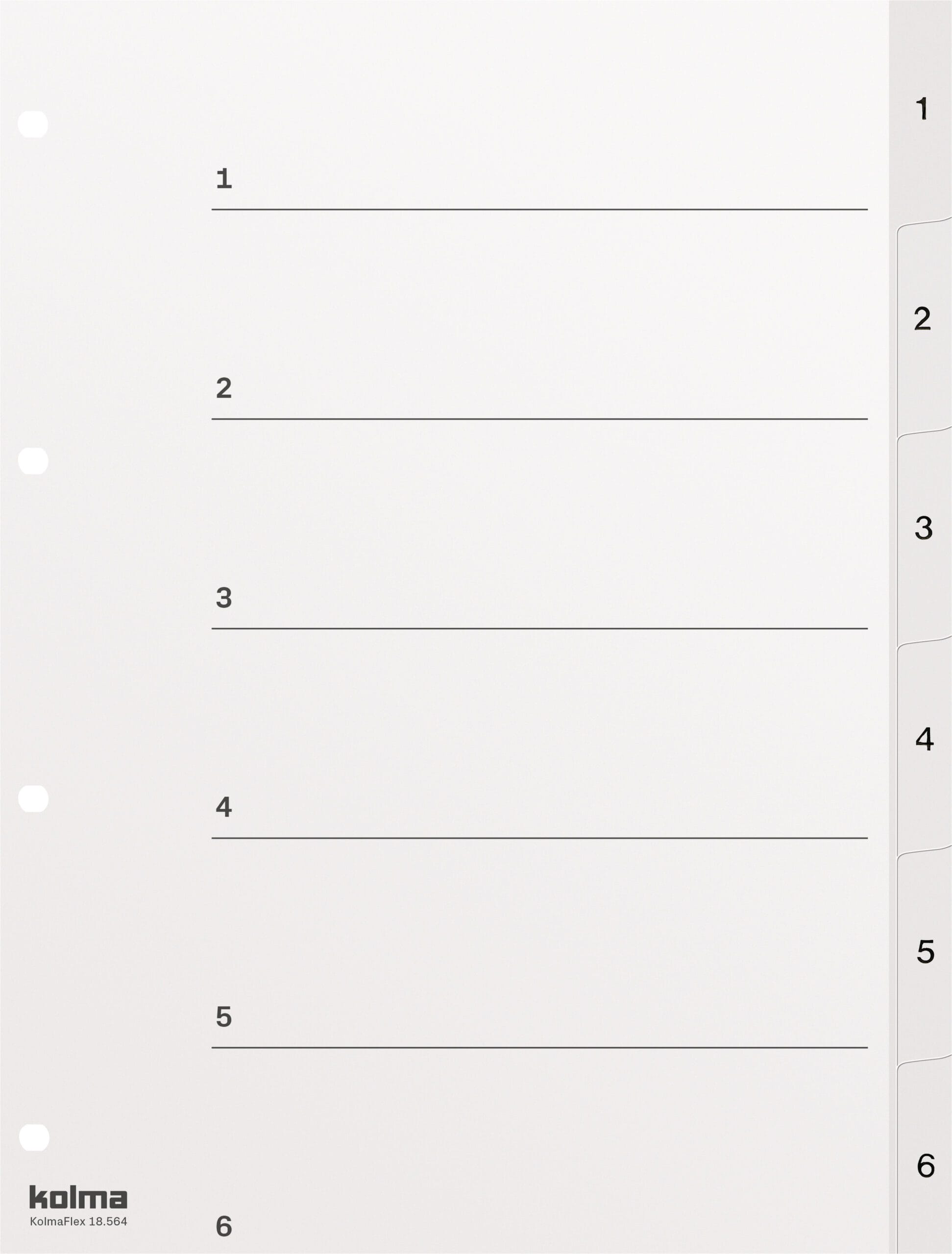 KOLMA-18.564.16-7611967180563 KOLMA Register KolmaFlex A4 18.564.16 weiss 1-6 – Bild 1