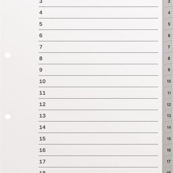 KOLMA Register LongLife A4 19.120.03 grau 1-20