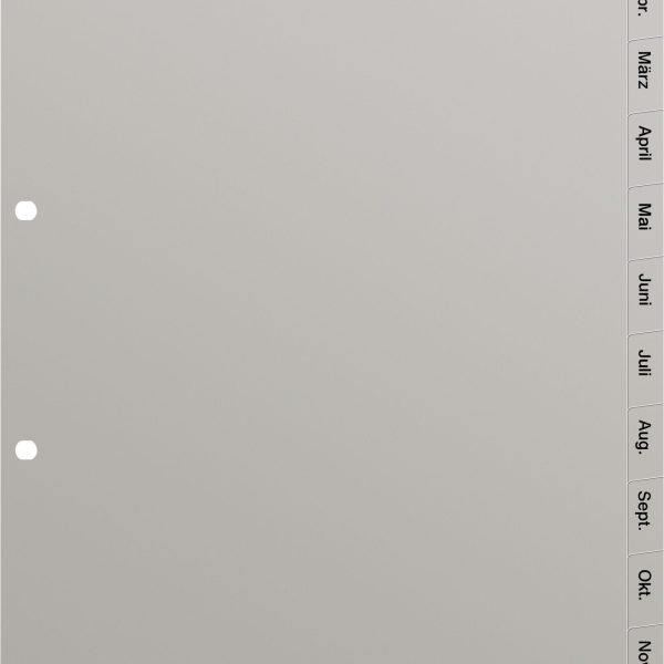 KOLMA Register LongLife A4 19.124.03 grau Jan-Dez DE