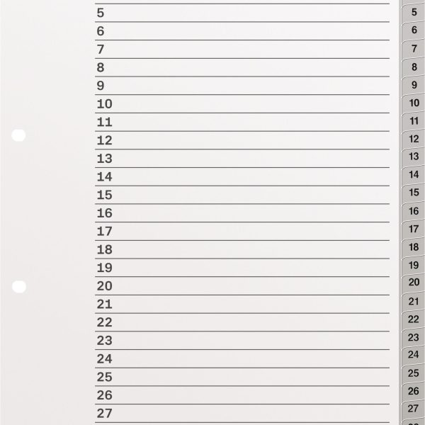 KOLMA Register LongLife A4 19.314.03 grau 1-31