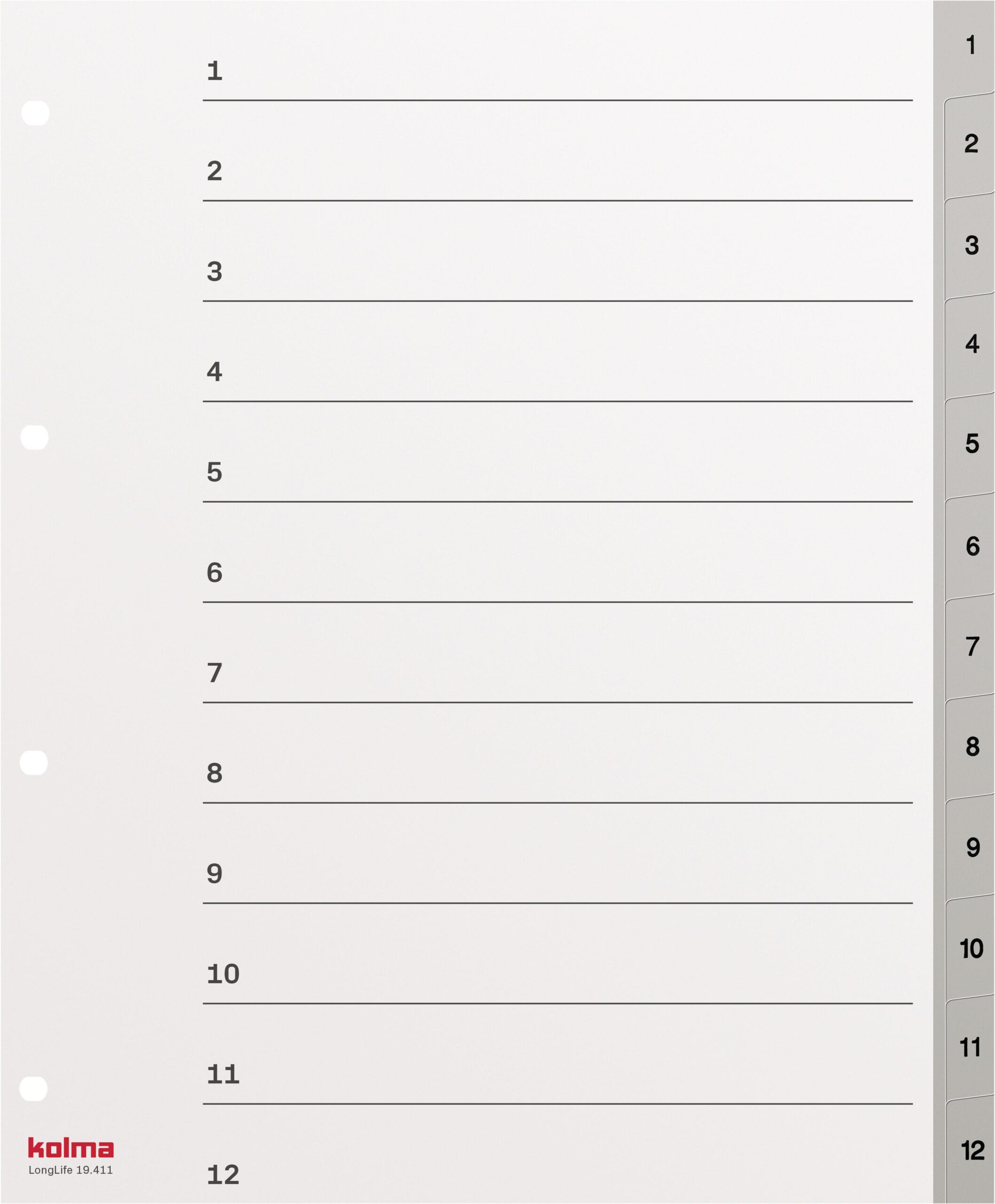 KOLMA-19.411.03-7611967190517 KOLMA Register LongLife A4+ 19.411.03 grau 1-12 – Hochwertig & günstig bei ShopDeca
