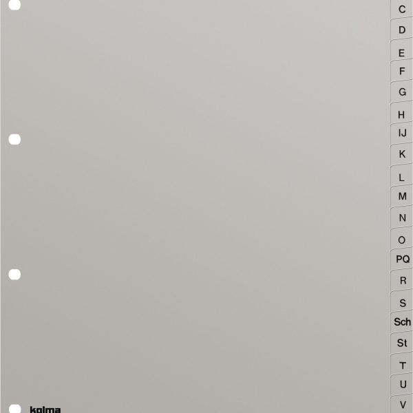 KOLMA Register LongLife A4+ 19.424.03 grau A-Z 24-teilig