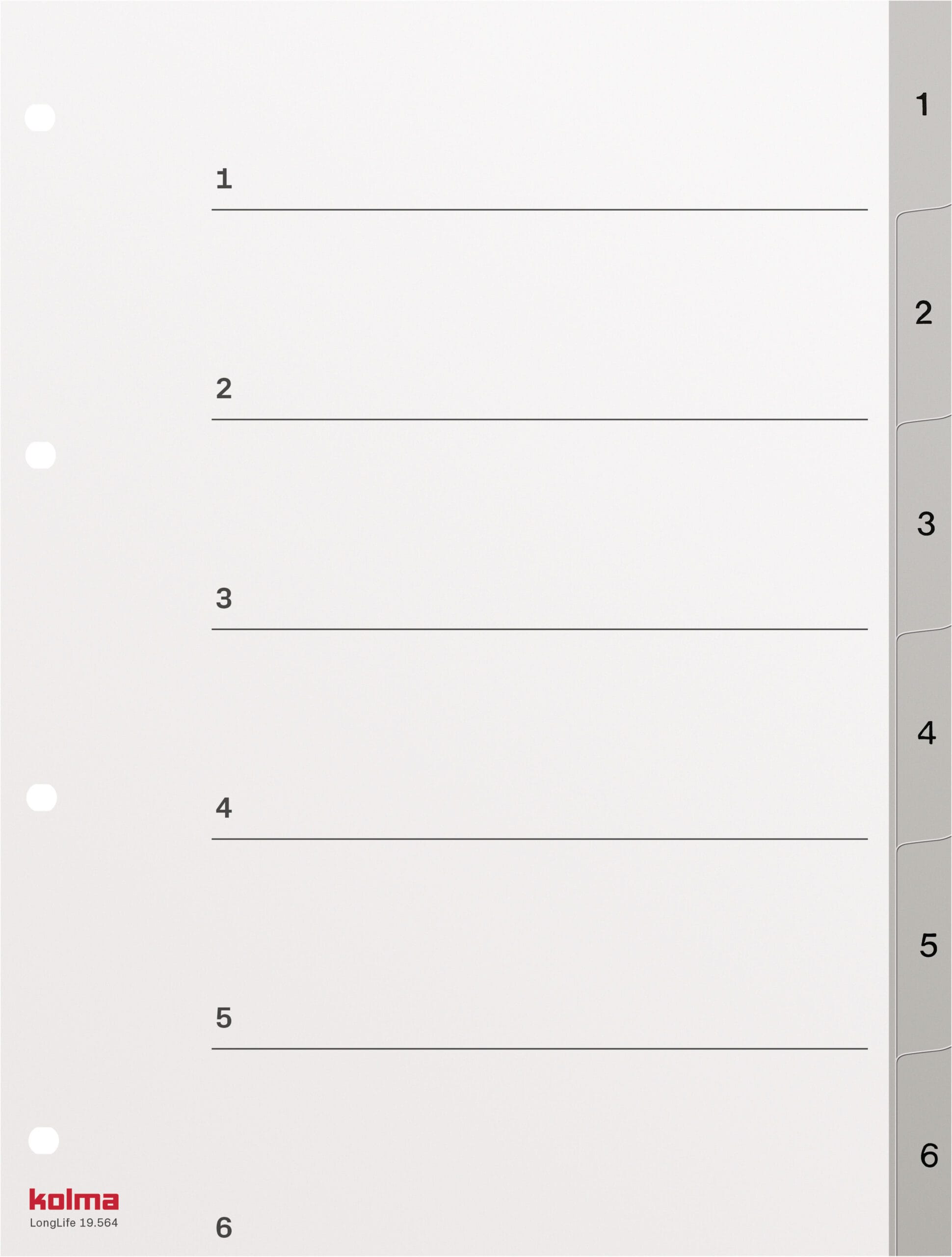 KOLMA-19.564.03-7611967190531 KOLMA Register LongLife A4 19.564.03 grau 1-6 – Hochwertig & günstig bei ShopDeca