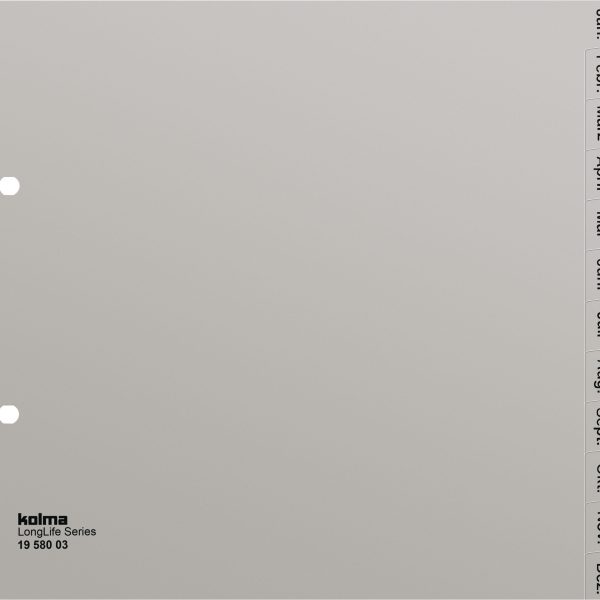 KOLMA Register LongLife A4 1/2 H. 19.580.03 grau Jan-Dez DE