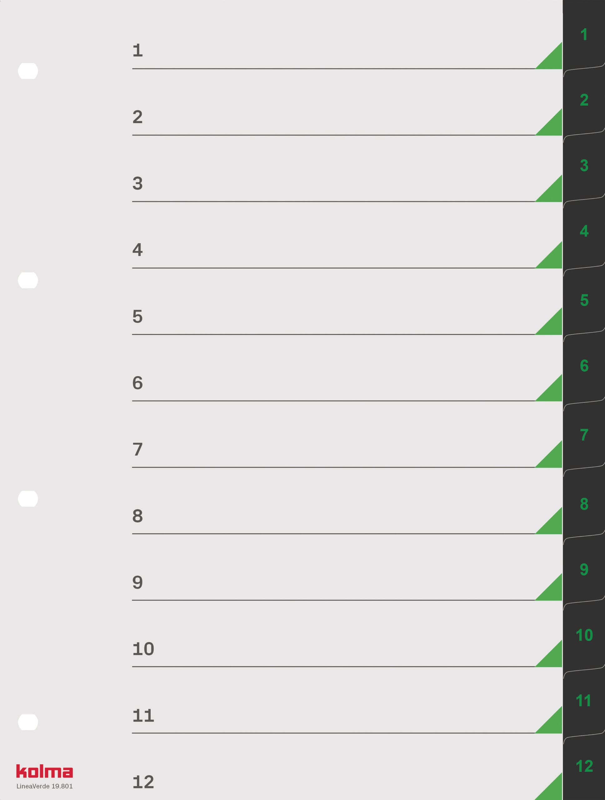 KOLMA-19.801.06-7611967190821 KOLMA Register LineaVerde A4 19.801.06 schwarz 1-12 – Hochwertig & günstig bei ShopDeca