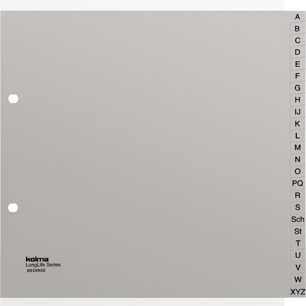 KOLMA Register LongLife A4 1/2 H. 69.249.03 grau A-Z 24-teilig