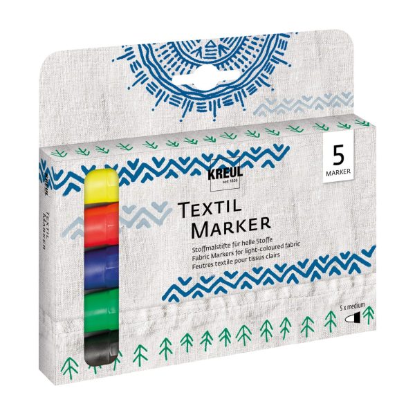 KREUL Textil Marker medium 90710 5er Set