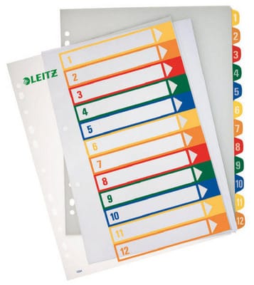 LEITZ Register PC-beschriftbar A4+ 12940000 mutlicolor 1-12