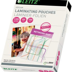 LEITZ Laminiertasche A6 33806 glanz, 125my 100 Stk