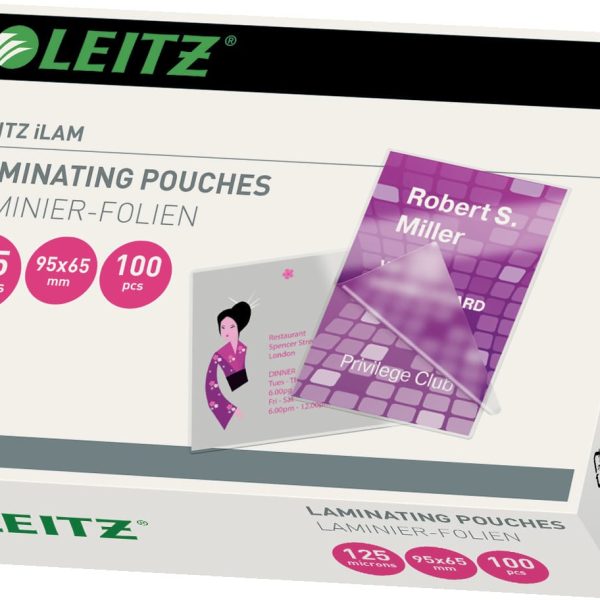 LEITZ Laminiertasche 65x95mm 33812 glanz, 125my 100 Stk