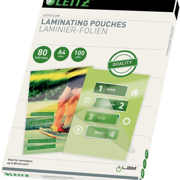 LEITZ Laminiertasche A4 33818 glanz, 80my 100 Stk