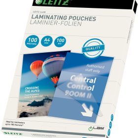 LEITZ Laminiertasche A4 33826 glanz, 100my 100 Stk
