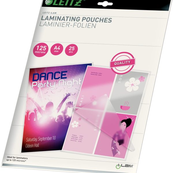 LEITZ Laminiertasche A4 33835 glanz, 125my 25 Stk