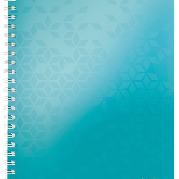 LEITZ Spiralbuch WOW PP A4 46380051 eisblau 80 Blatt