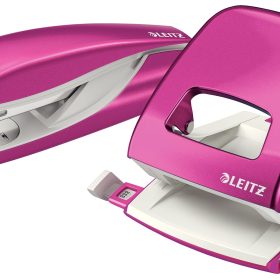 LEITZ Locher/Hefter WOW 5095 5095-10-23 pink, Bundle 30 Blatt