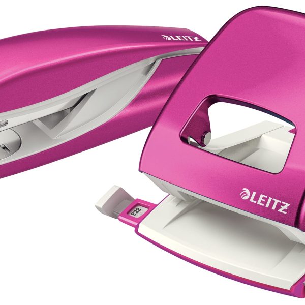 LEITZ Locher/Hefter WOW 5095 5095-10-23 pink, Bundle 30 Blatt