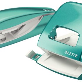 LEITZ Locher/Hefter WOW 5095 5095-10-51 eisblau, Bundle 30 Blatt