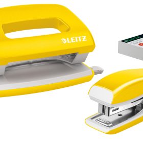 LEITZ Locher/Hefter NeXXt WOW 5561 5561-20-16 gelb, Bundle 10 Blatt