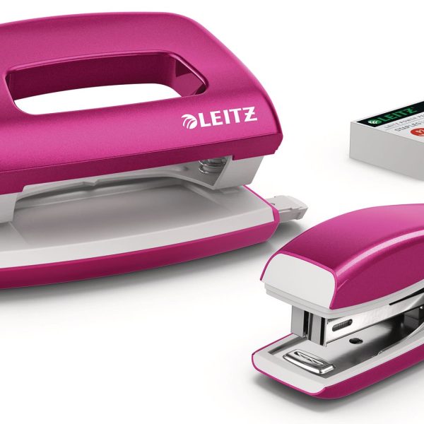 LEITZ Locher/Hefter NeXXt WOW 5561 55612023 pink, Bundle 10 Blatt