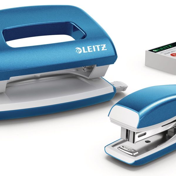 LEITZ Locher/Hefter NeXXt WOW 5561 55612036 blau, Bundle 10 Blatt