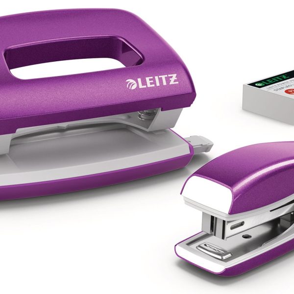 LEITZ Locher/Hefter NeXXt WOW 5561 55612062 violett, Bundle 10 Blatt