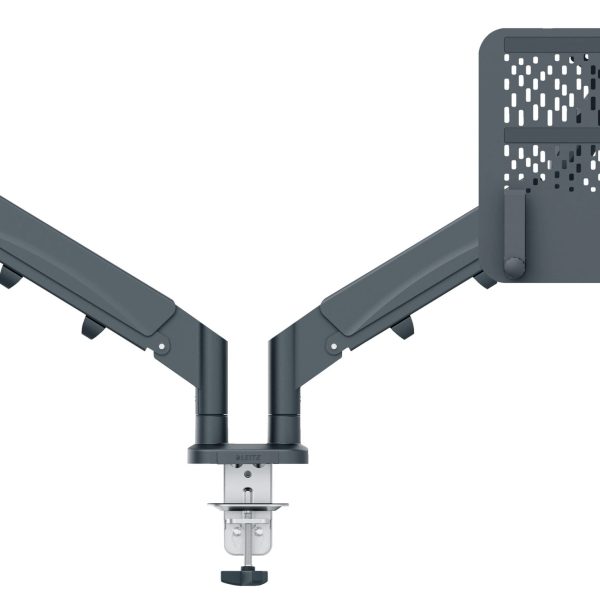 LEITZ Monitorarm ERGO 6538-00-89 grau, inkl. Laptophalter