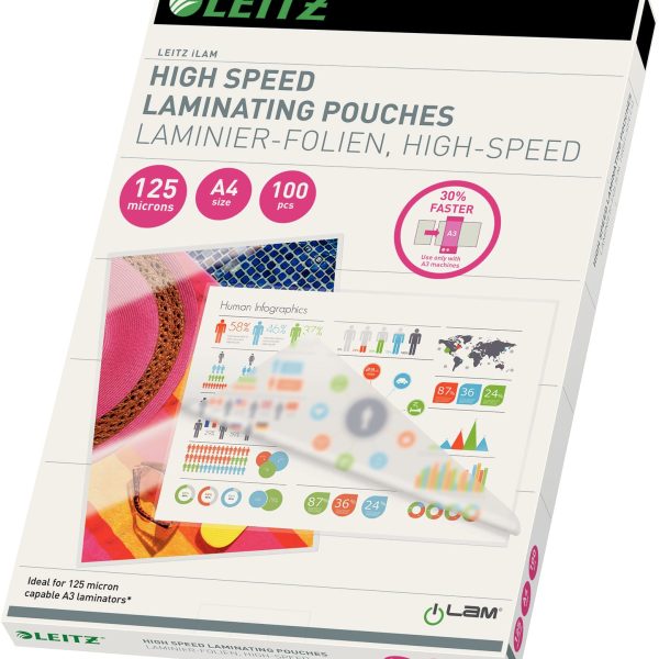 LEITZ Laminiertasche A4 74300002 glanz, 125my 100 Stk
