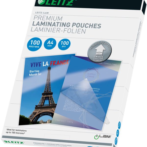 LEITZ Laminiertasche A4 74780000 glanz, 80my 100 Stk