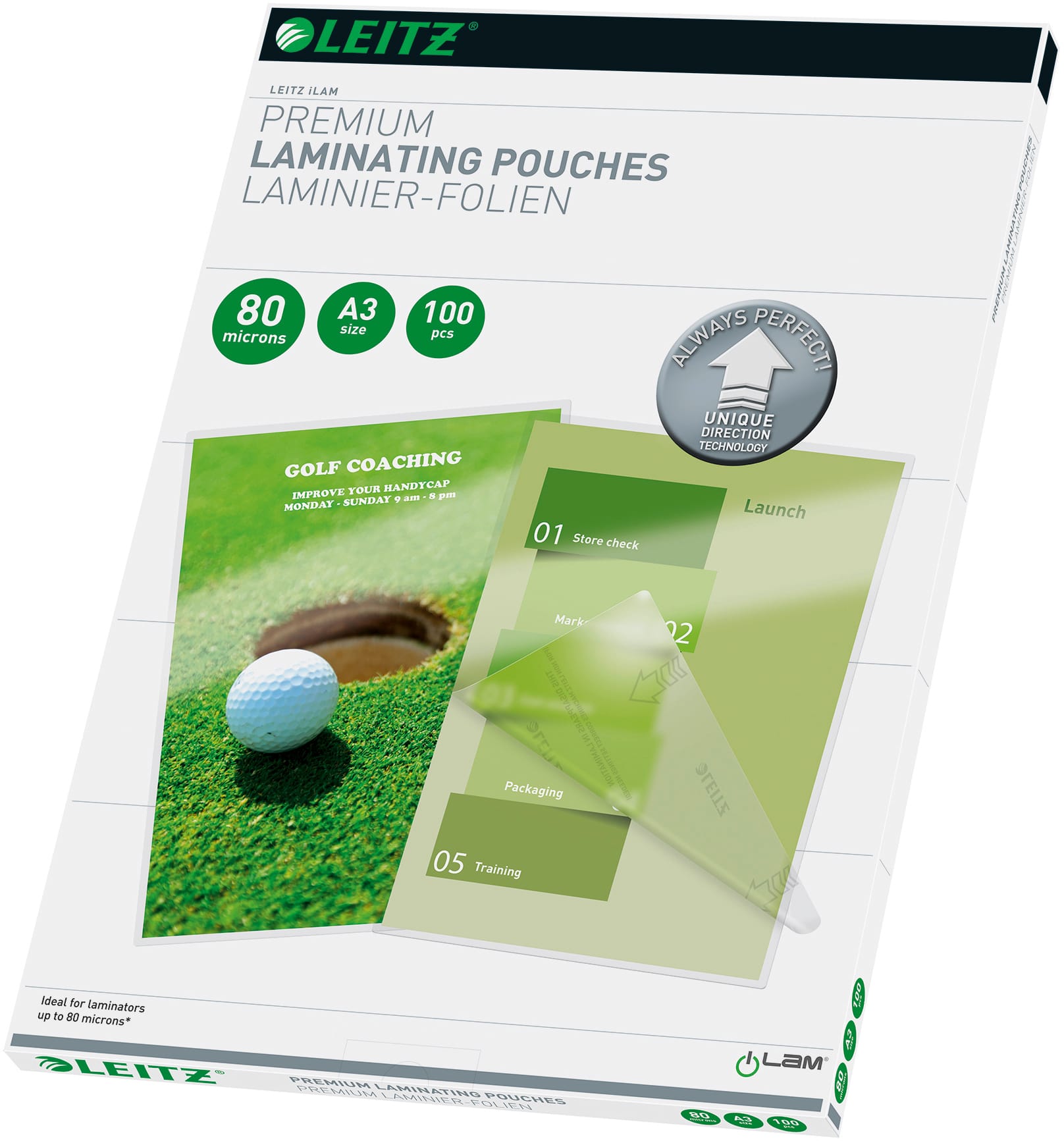 LEITZ-74850000-4002432397693 LEITZ Laminiertasche A3 74850000 glanz, 80my 100 Stk – Hochwertig & günstig bei ShopDeca