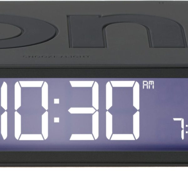 LEXON Wecker Flip Classic LR157G3 dunkelgrau, USB-C