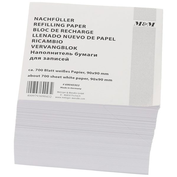 M&M Ersatzzettel Zettelbox 9x9cm 69040302 weiss 700 Blatt