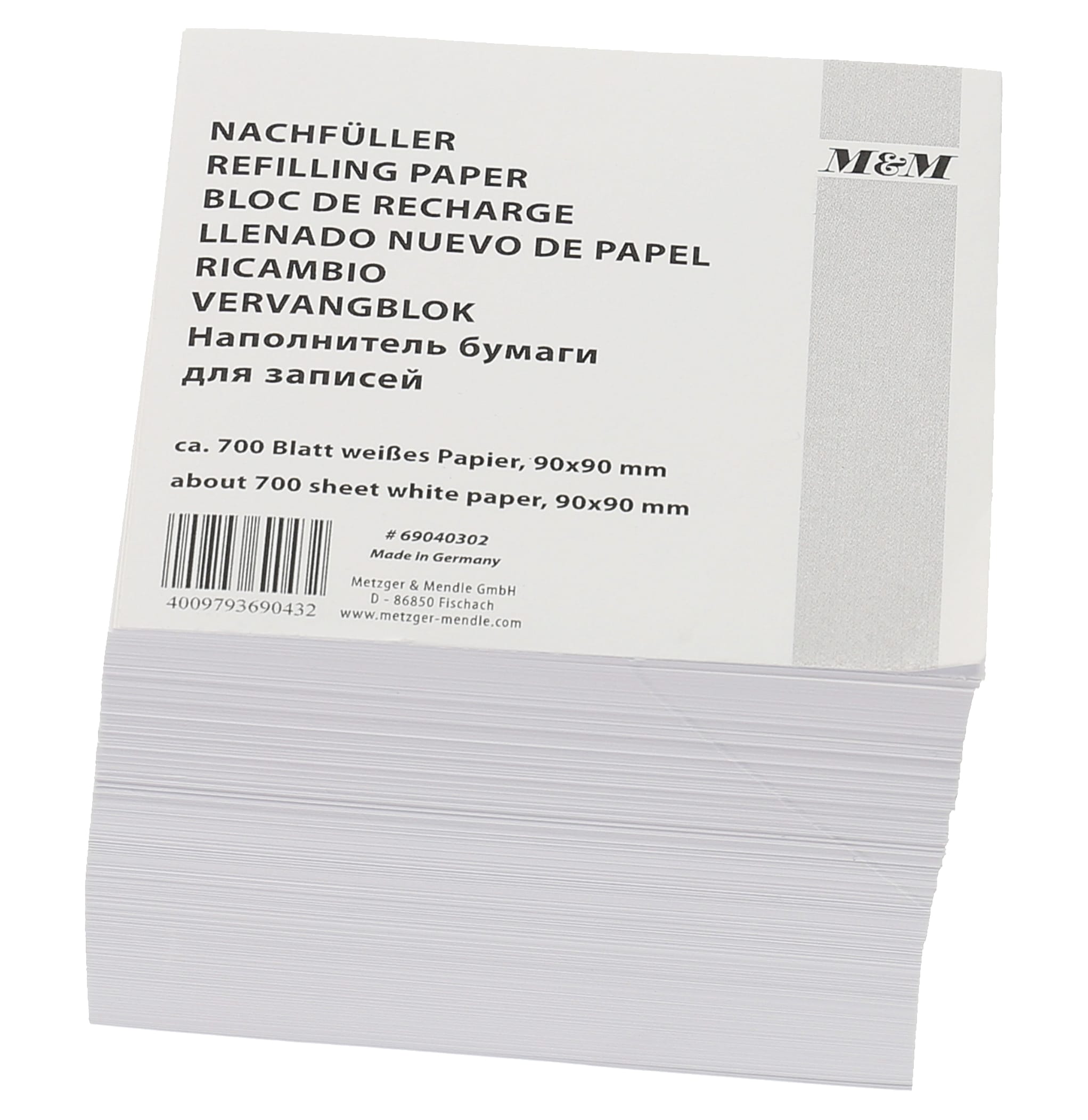 M-M-69040302-4009793690432 M&M Ersatzzettel Zettelbox 9x9cm 69040302 weiss 700 Blatt – Hochwertig & günstig bei ShopDeca