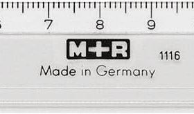 M+R Schullineal,schmal 16cm 711160000 klar, Skala Kunststoff