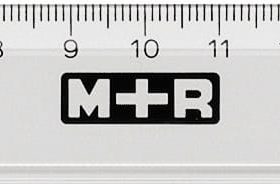 M+R Schullineal,schmal 20cm 711200000 klar, Skala Kunststoff