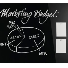MAGNETOPLAN Design-Glasboard 1200x900mm 13404012 schwarz, magnetisch