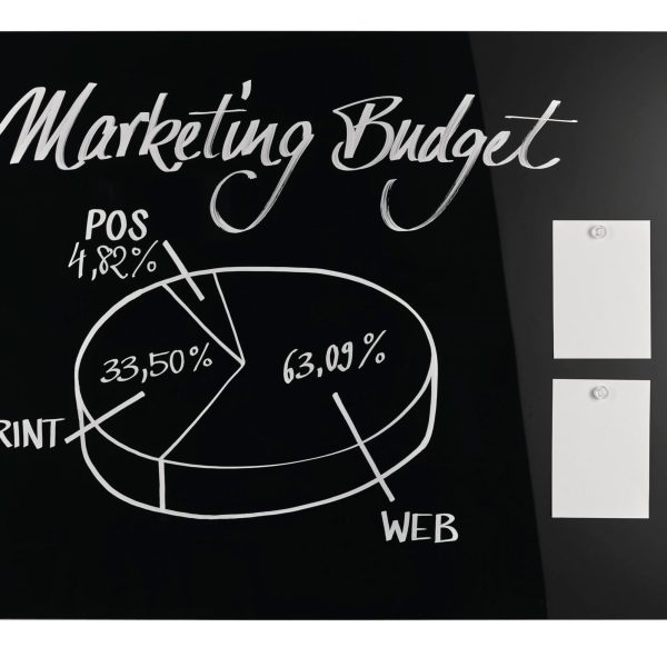 MAGNETOPLAN Design-Glasboard 1200x900mm 13404012 schwarz, magnetisch