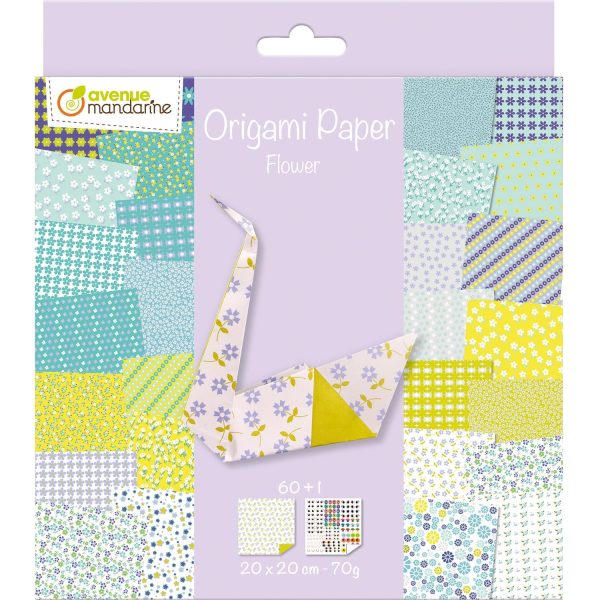 MANDARINE Origamipapier 20x20cm 52507O Flowers 70g 60 Blatt