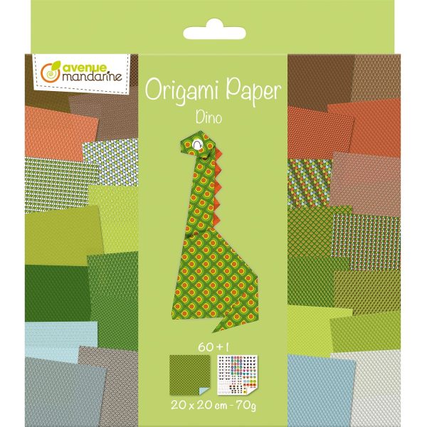 MANDARINE Origamipapier 20x20cm OR512C Dino 70g 60 Blatt