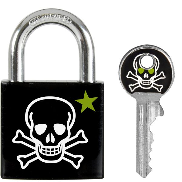 MASTER LOCK Vorhangschloss 30mm 66246800 Totenkopf Motiv