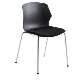 MAYER Besucherstuhl OvaLounge 25110101 schwarz/chrome